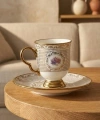 Acar Gold Desenli Porselen Kahve Seti 6lı
