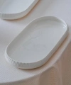 Acar Linea Porselen Beyaz Oval Tabak 32x15x3 Cm