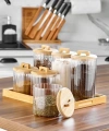 Cooker Bambu Kapaklı Cam Baharat Seti 6lı