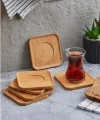 Mien MEN370 Kare Bambu Çay Tabağı 6lı