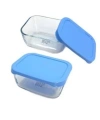Paşabahçe 53733 Snow Box Kapaklı Saklama Kabı Mavi 420 Cc 2li