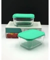 Paşabahçe 53733 Snow Box Saklama Kabı Yeşil 420 Cc 2li