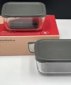 Paşabahçe Snow Box Gri Kapaklı Cam Saklama Kabı 2li