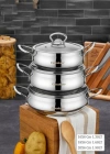 Cooker Lara Çelik 3lü Sahan Set