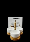 Cooker Porselen 3lü Sunumluk
