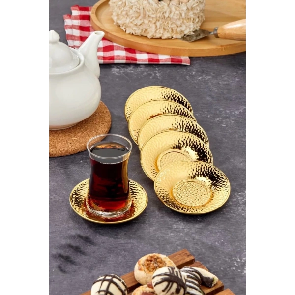 Cooker CKR3579 Dövme Desenli Çay Tabağı 6lı