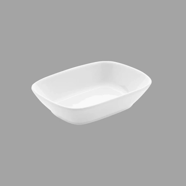 Güral Porselen Kare Beyaz Kayık 6 Adet 14 cm