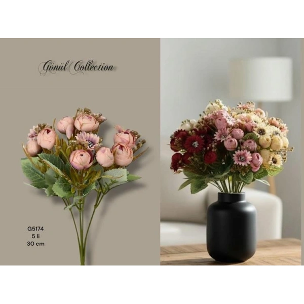 Gönül Mutfak Pembe Yapay Çiçek 30 cm
