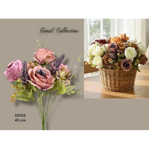 Gönül Mutfak Pembe Yapay Çiçek 45 cm
