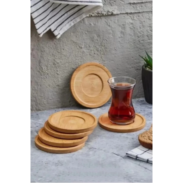 Mien MEN313 Bambu Çay Tabağı 6lı
