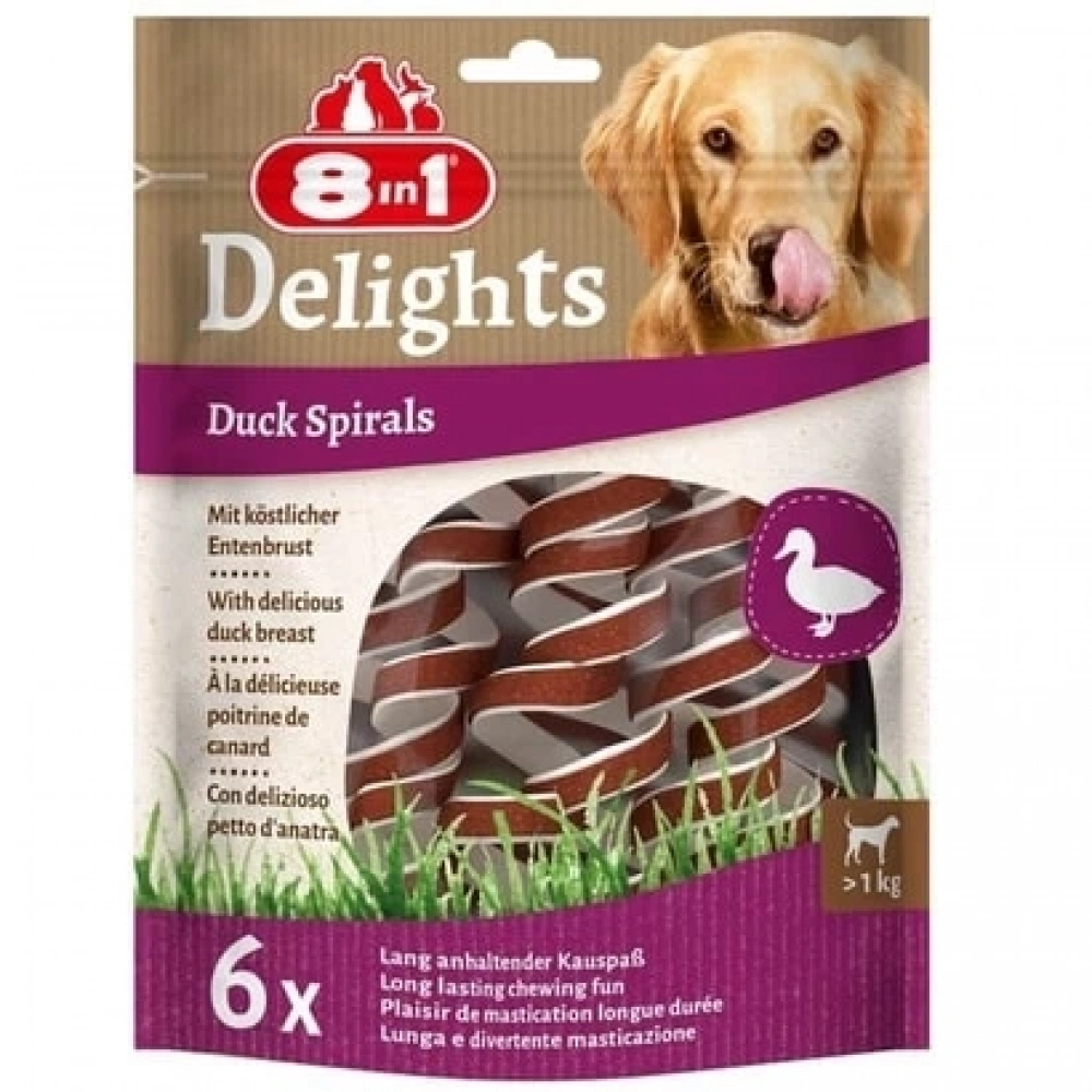 8ın1 Delights Spirals Köpek Ödül Maması (6lı) - Ördekli - 60gr