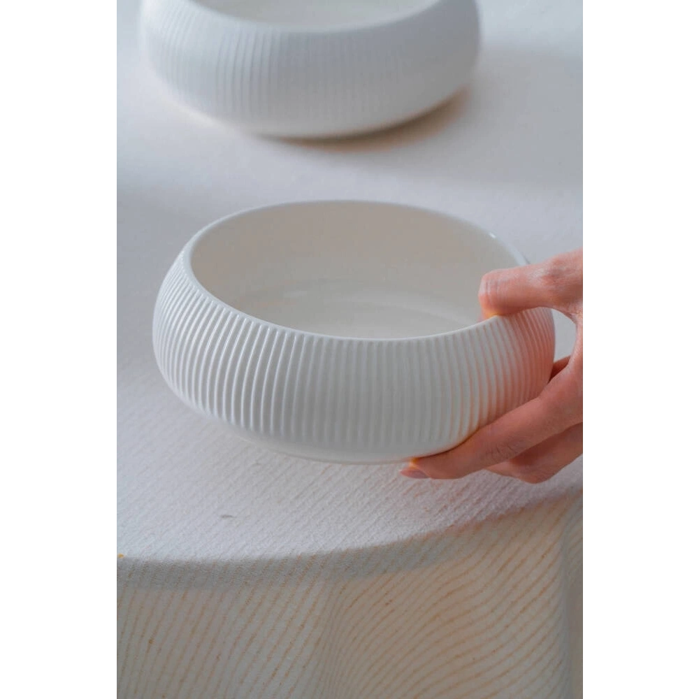 Acar Linea Porselen Beyaz Yuvarlak Kase 17x6 Cm