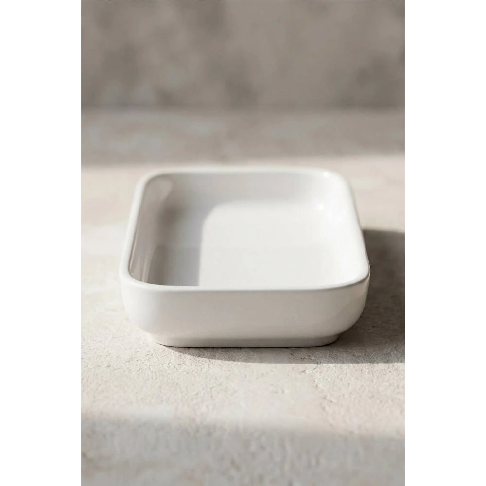 Acar Sct5405 Pure Royal Porselen Dikdörtgen Beyaz Tabak 20x8 Cm