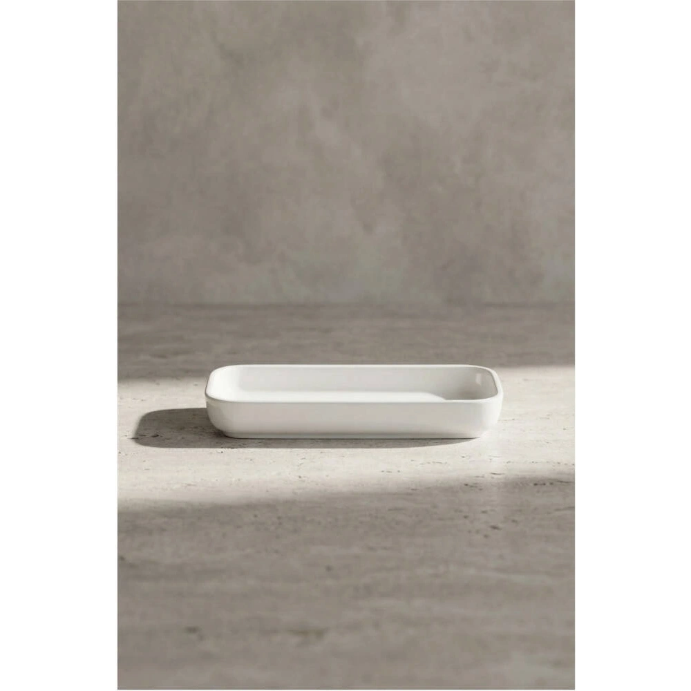 Acar Sct5405 Pure Royal Porselen Dikdörtgen Beyaz Tabak 20x8 Cm