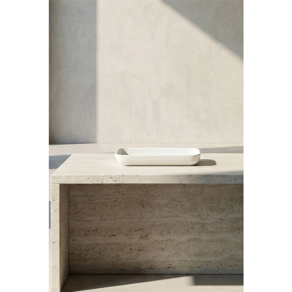 Acar Sct5405 Pure Royal Porselen Dikdörtgen Beyaz Tabak 20x8 Cm