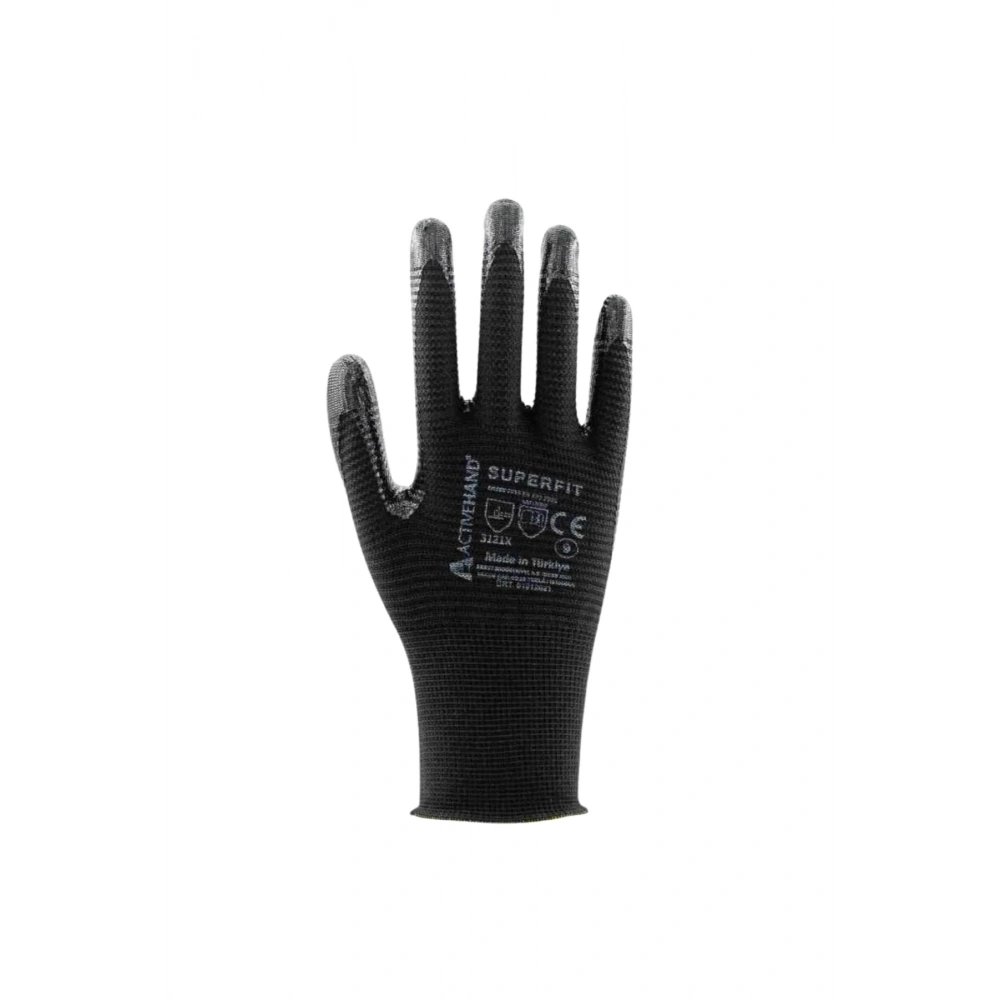 Activehand Süperfit Nitril İş Eldiveni Siyah No:10