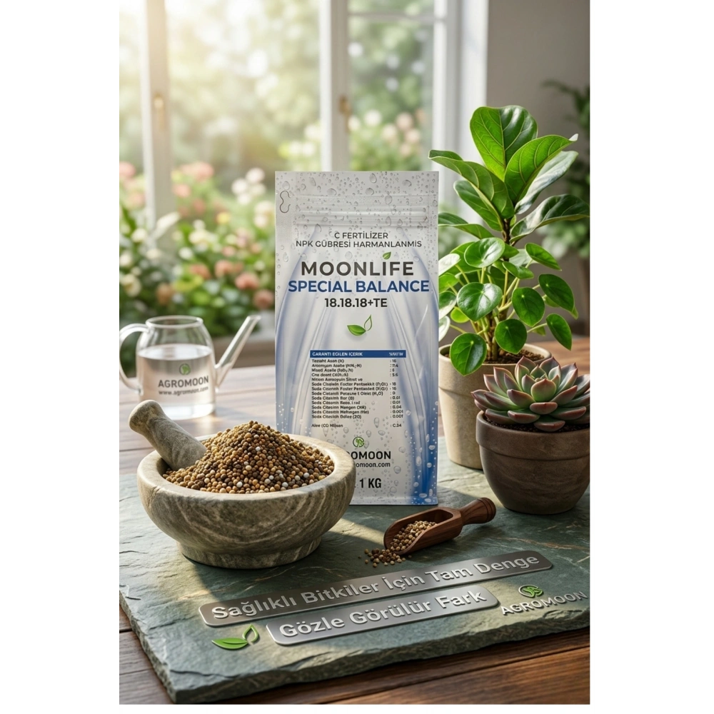 Agromoon Moonlife 18-18-18 + Te Kompoze Granül Gübre 1 Kg