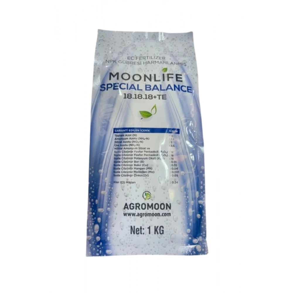 Agromoon Moonlife 18-18-18 + Te Kompoze Granül Gübre 1 Kg