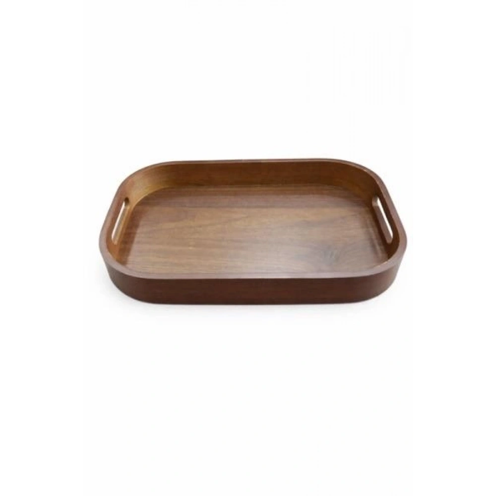 Balsa Dikdörgen Ahşap Kahverengi Tepsi 40x28x5 Cm