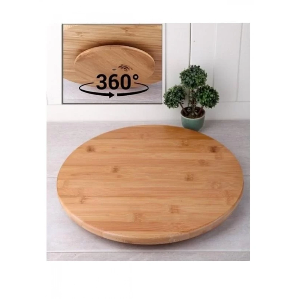 Balsa Bls Dpt32 Dönerli Yuvarlak Ahşap Peynir Tabağı 32 Cm
