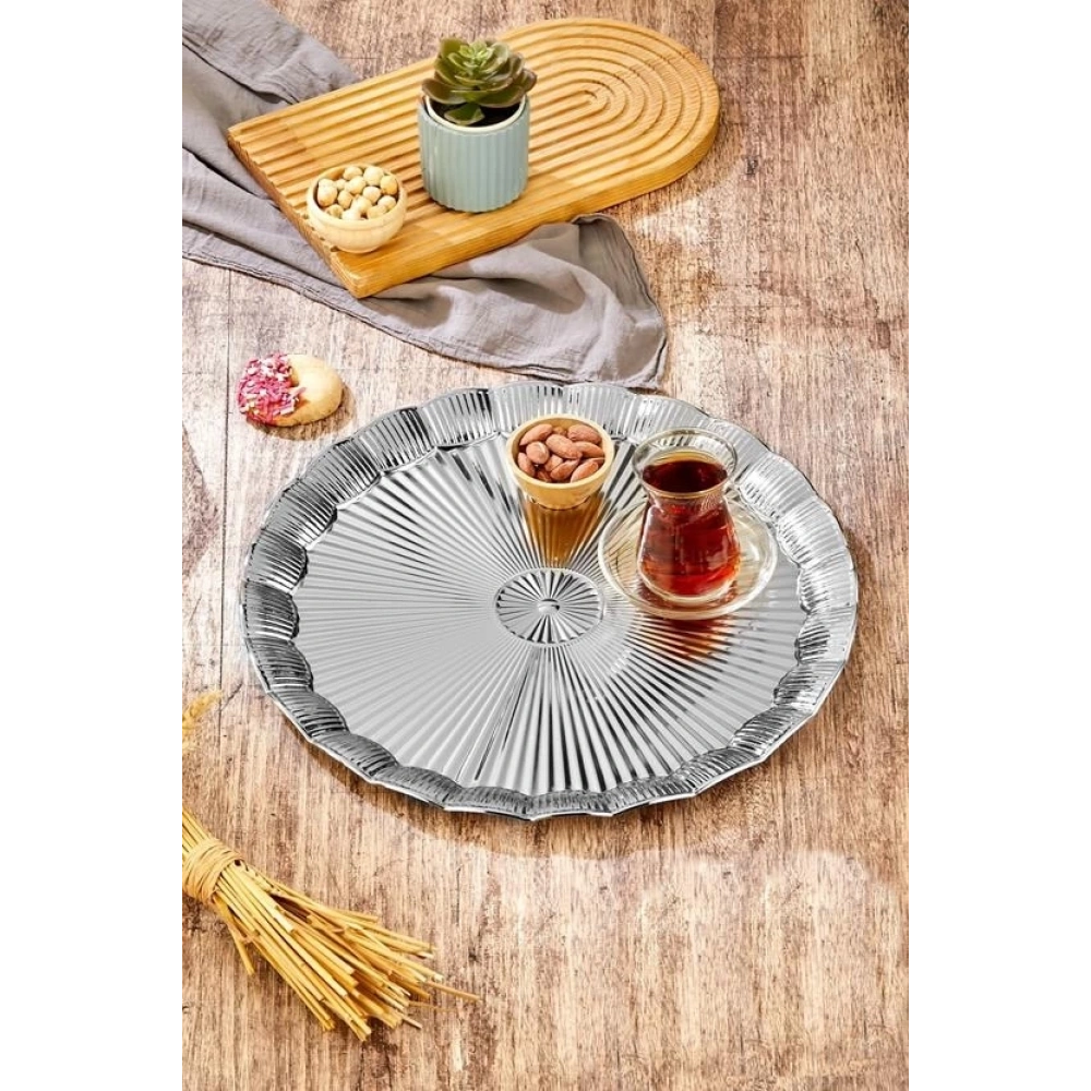 Cooker Ckr3903 Gümüş Renk Metal Tepsi 35 Cm