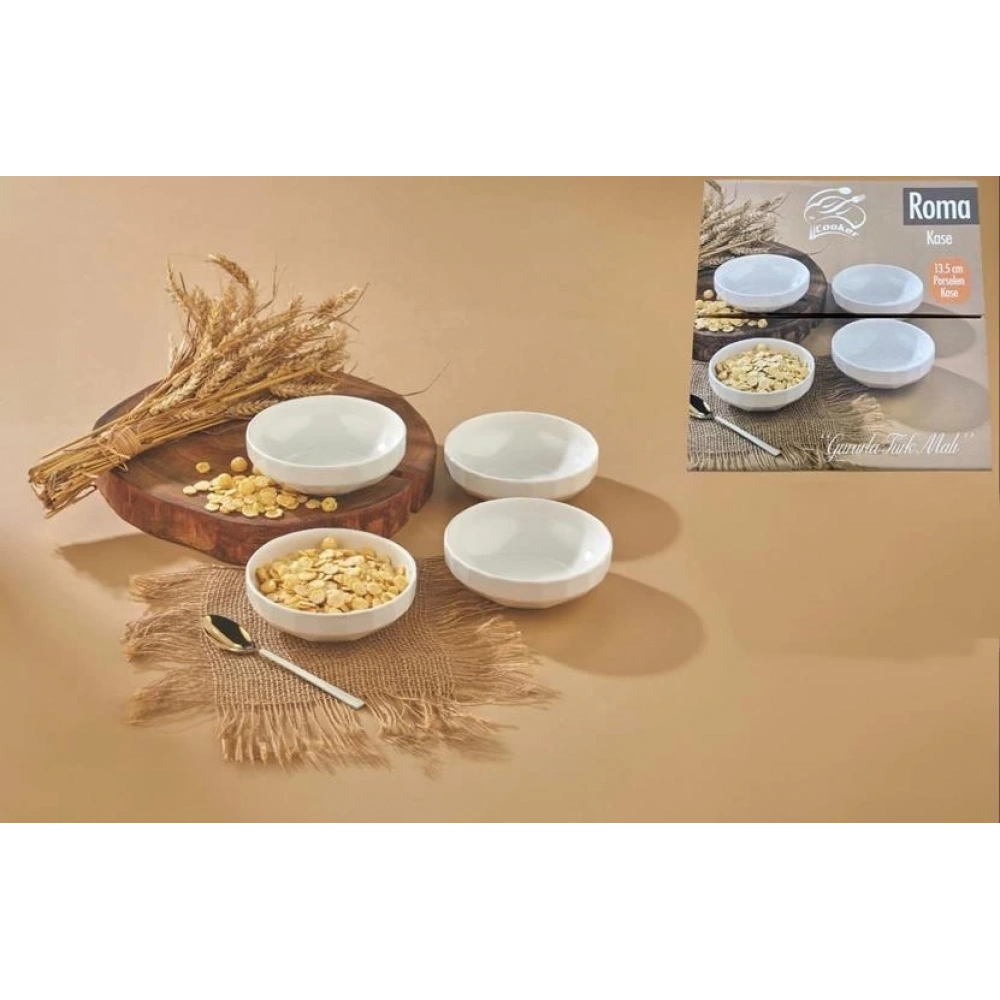Cooker Yuvarlak Porselen Kase Seti 14 Cm 4lü