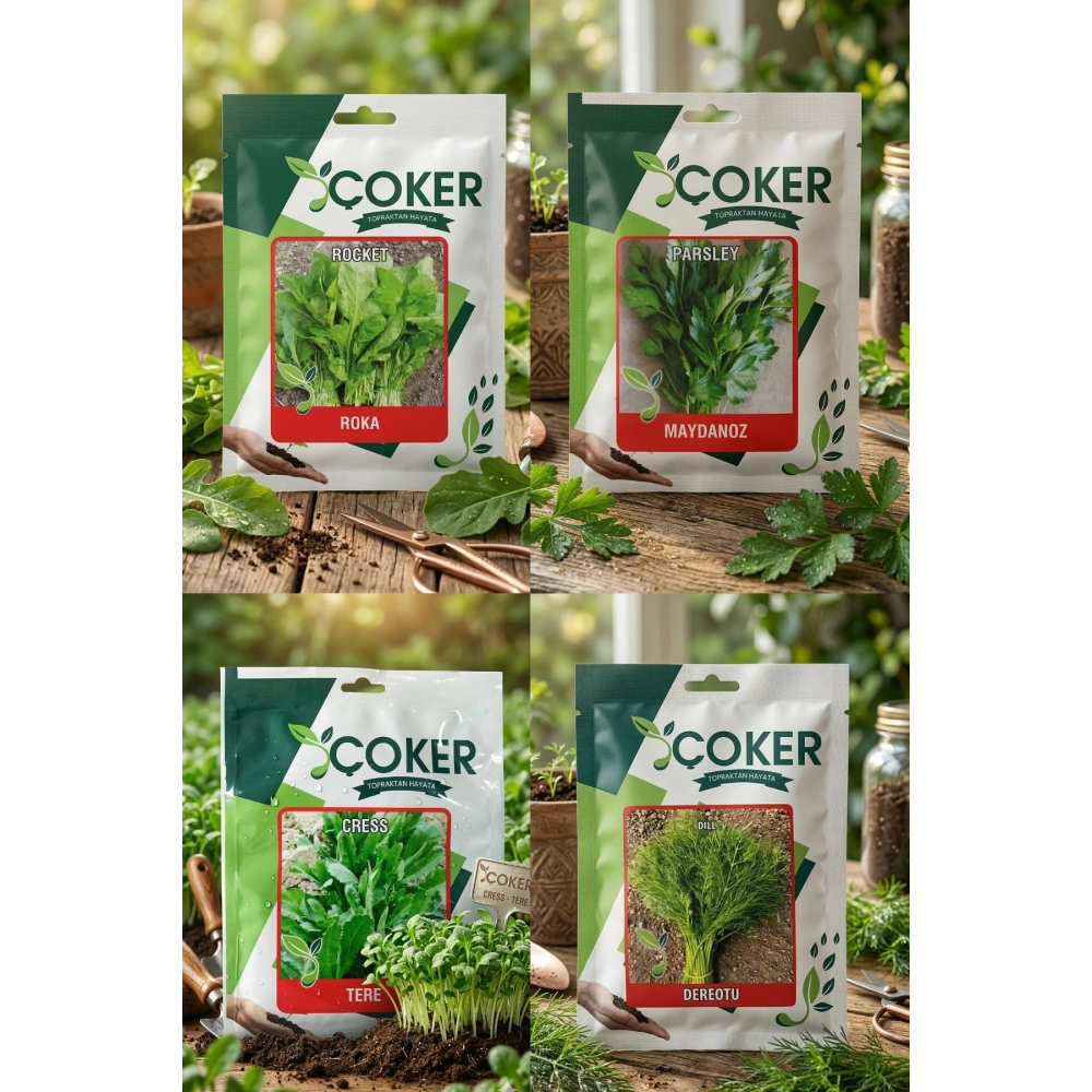 Çoker Tohum Seti (maydanoz, Dereotu, Roka, Tere)