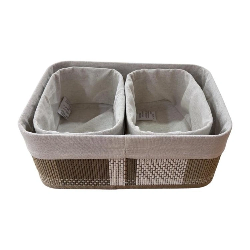 Cooker Dikdörtgen Gri Sepet Seti 3lü 30x20x12 Cm