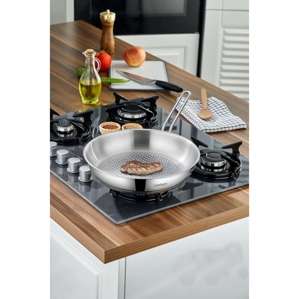 Cooker Lara Saplı Çelik Tava 28 Cm