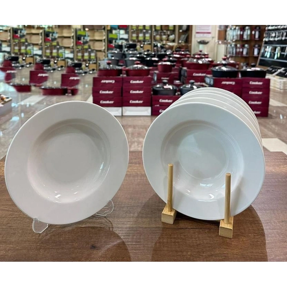Cooker Porselen Beyaz Yemek Tabağı 20 Cm 6lı