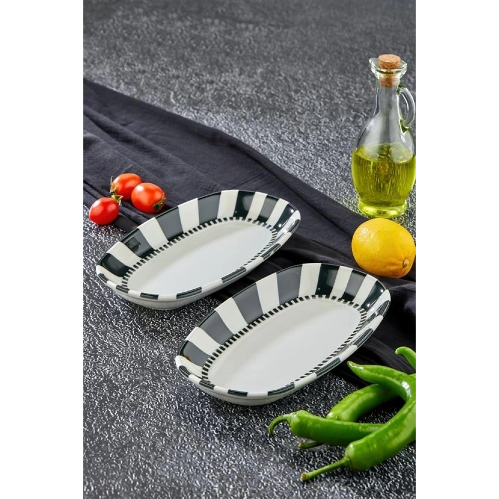 Cooker Porselen Kayık Tabak 2li