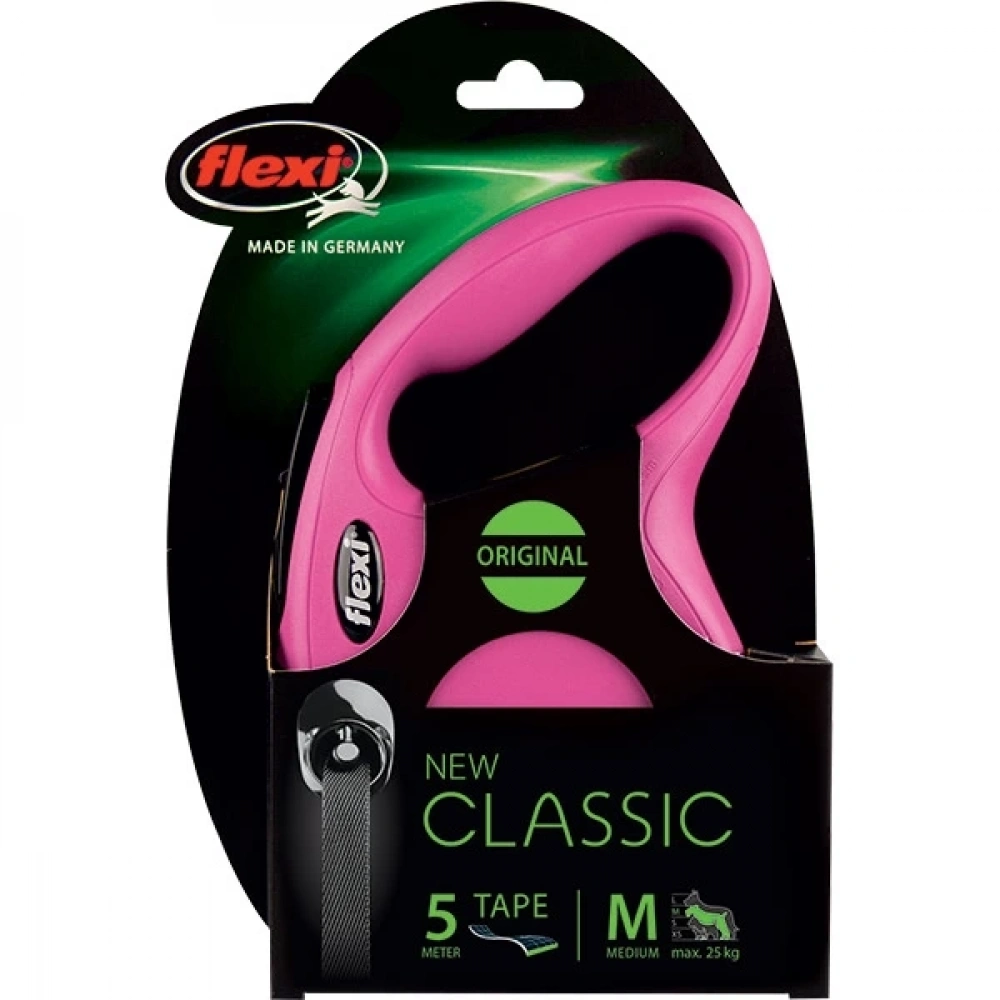 Flexi New Classic M Beden Pembe 5mt Şerit Tasma