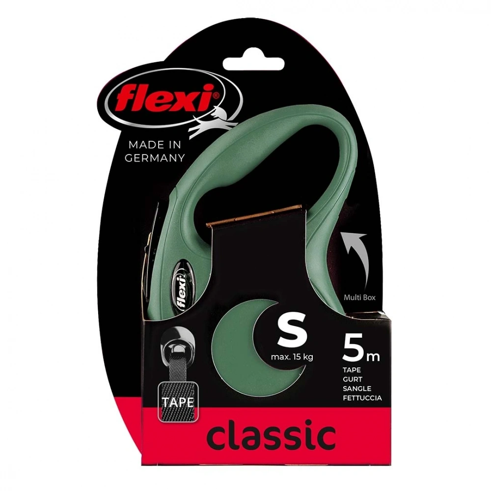 Flexi New Classic S Beden Yeşil 5mt Şerit Tasma
