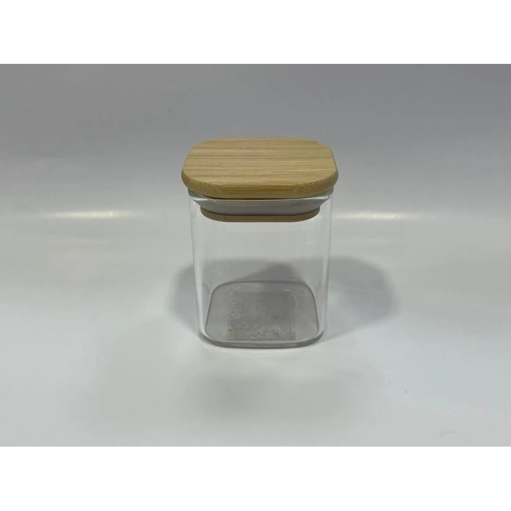 Gönül Gnl 3288 Bambu Kapaklı Borosilikat Cam Kavanoz 6x6x7 Cm