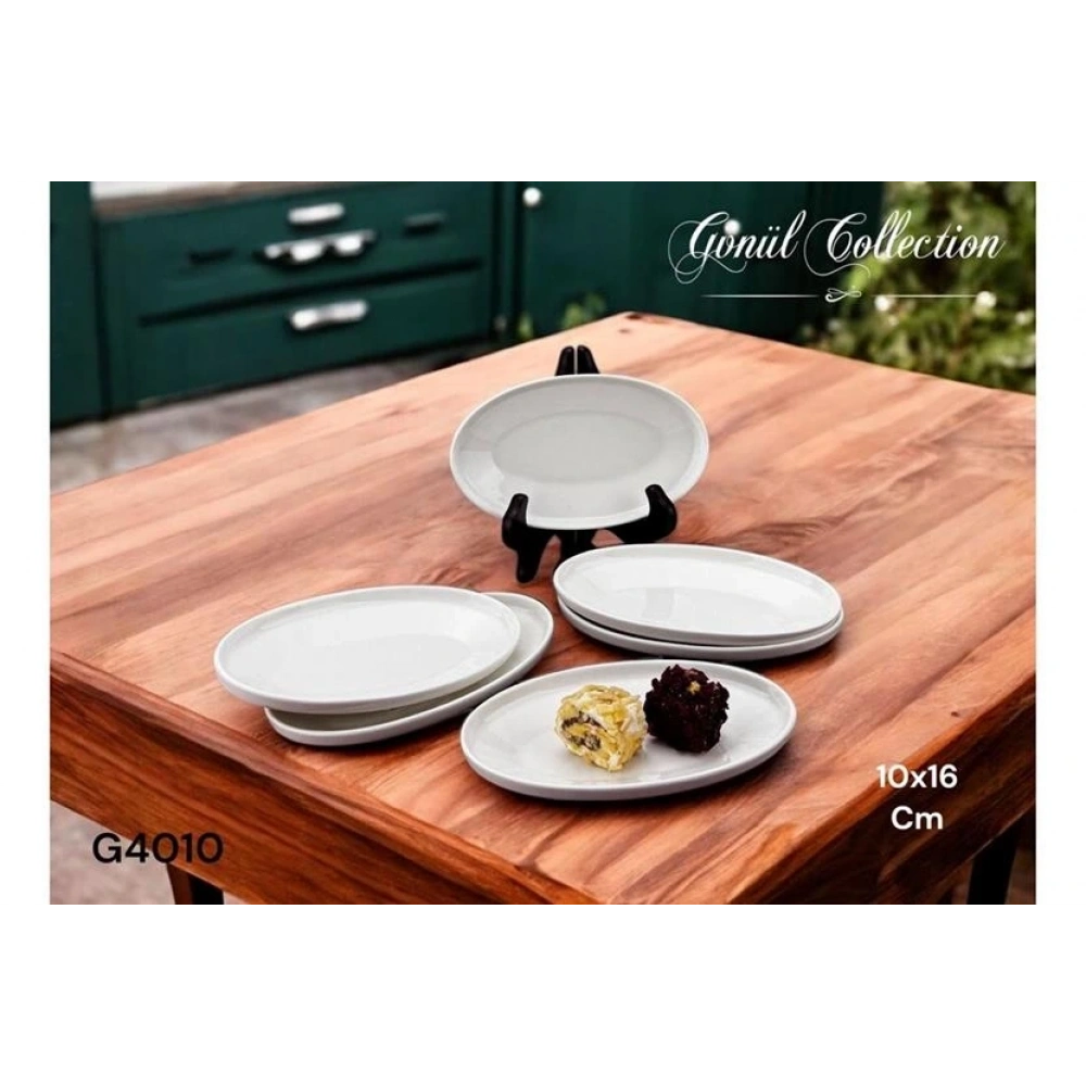 Gönül Gnl 4010 Porselen Beyaz Oval Tabak 16x10x2.2 Cm