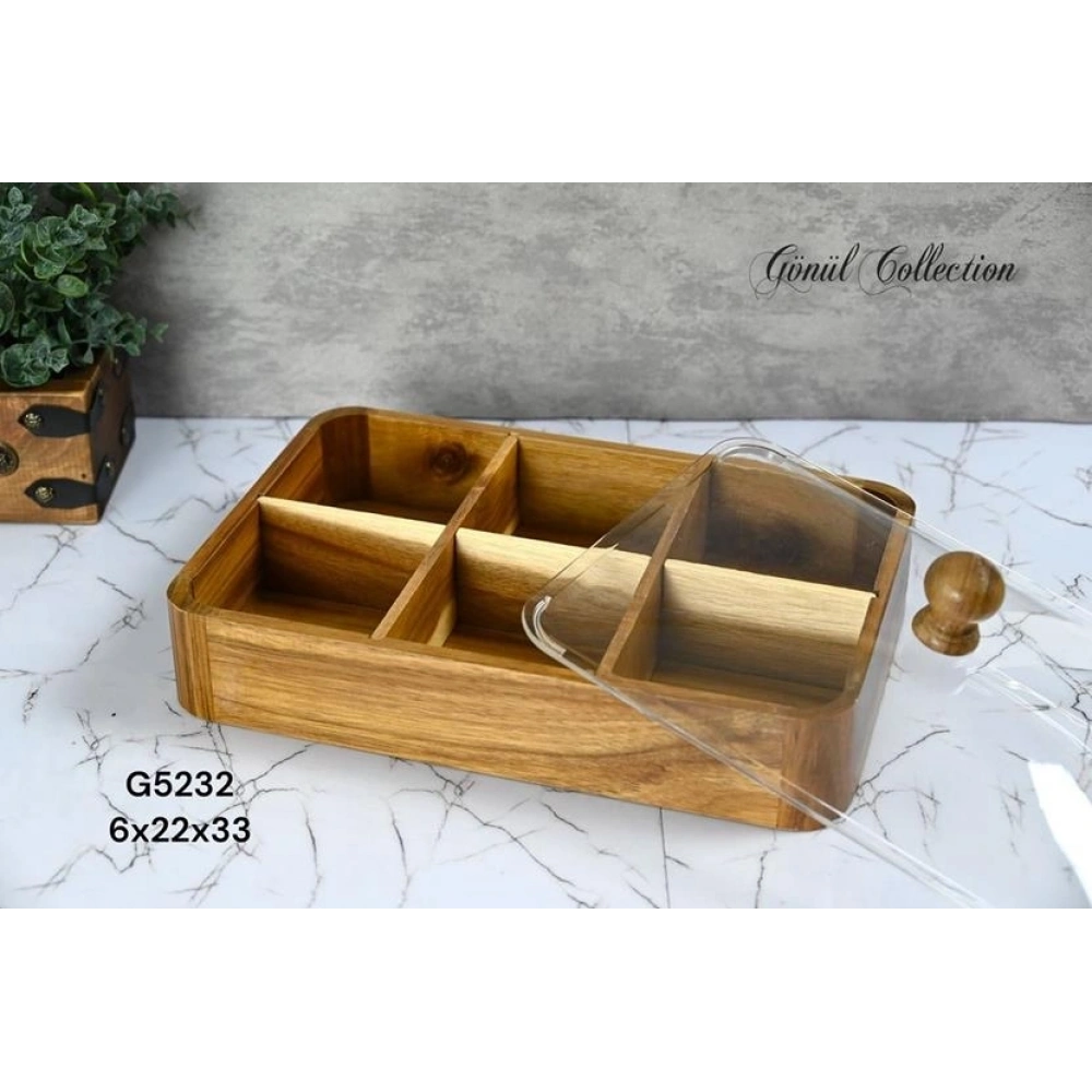Gönül Mutfak Akasya Bölmeli Çerezlik 6x22x33 Cm
