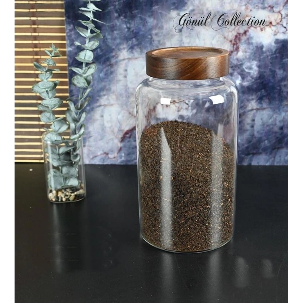 Gönül Mutfak Bambu Kapaklı Cam Kavanoz 13x23 Cm