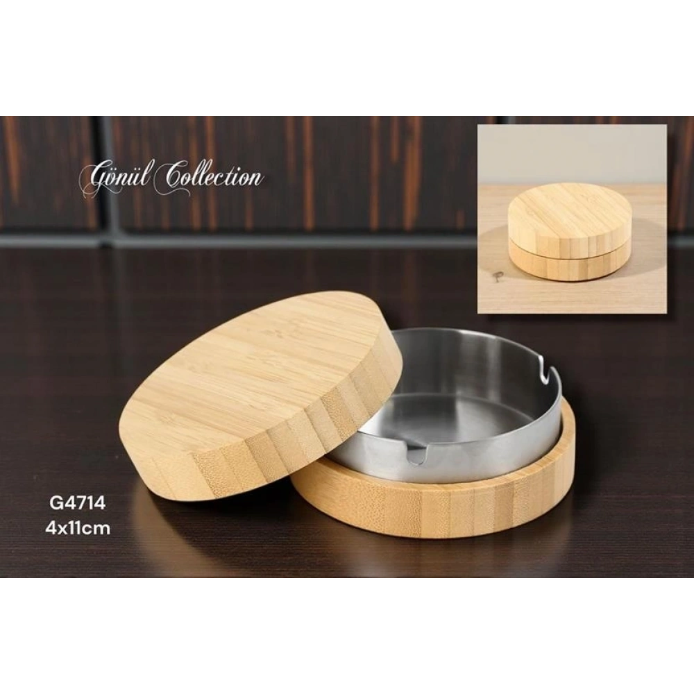 Gönül Mutfak Bambu Kapaklı Küllük 4x11 Cm