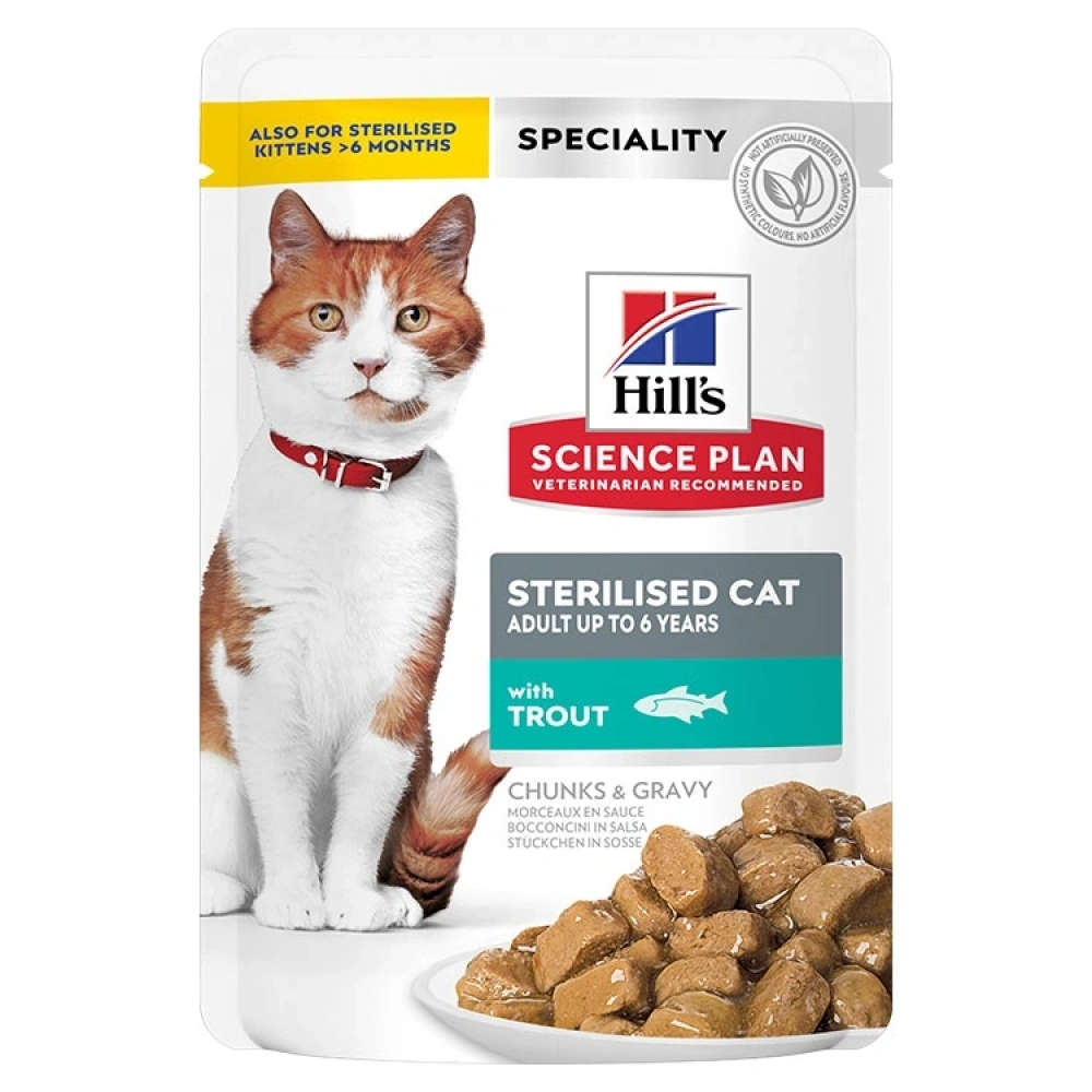 Hills Sp Alabalıklı Kısırlaştırılmış Yetişkin Kedi Pouch 12x85g