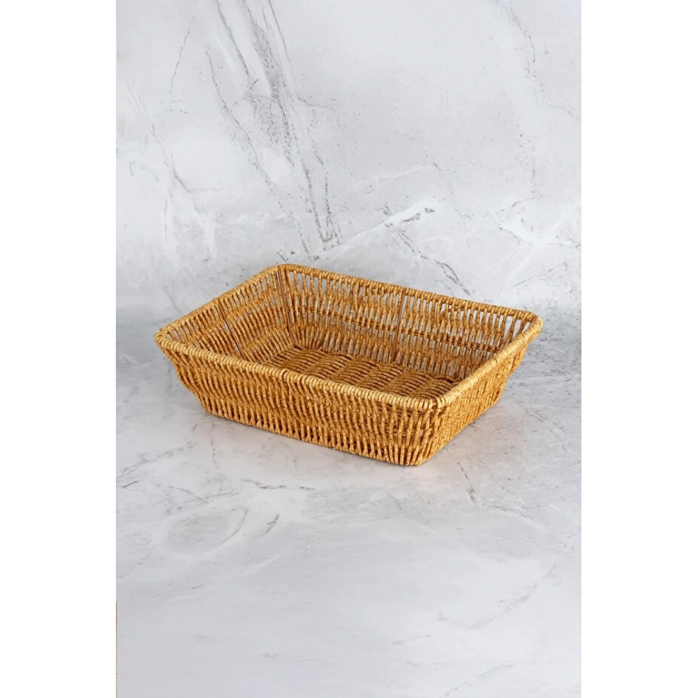 Mien Dikdörtgen Rattan Ekmek Sepeti 27x20x7 Cm