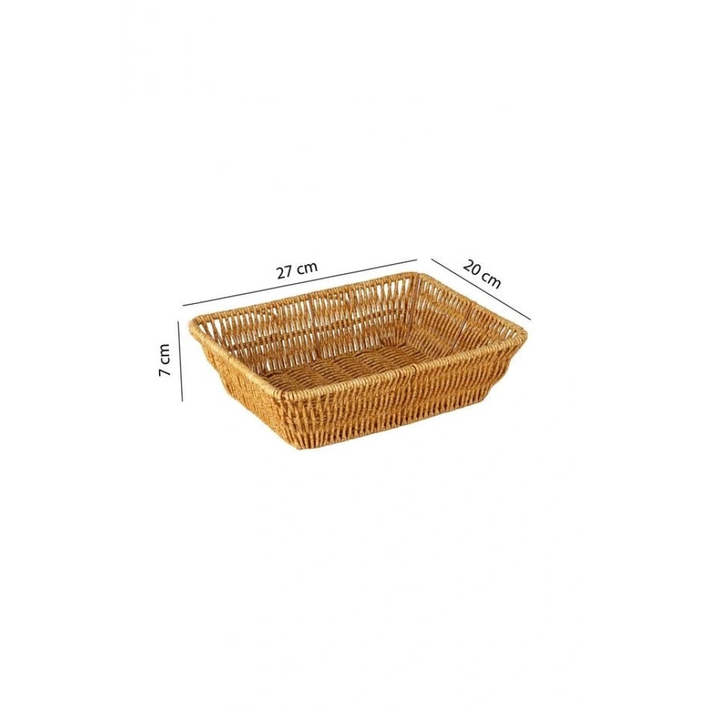 Mien Dikdörtgen Rattan Ekmek Sepeti 27x20x7 Cm