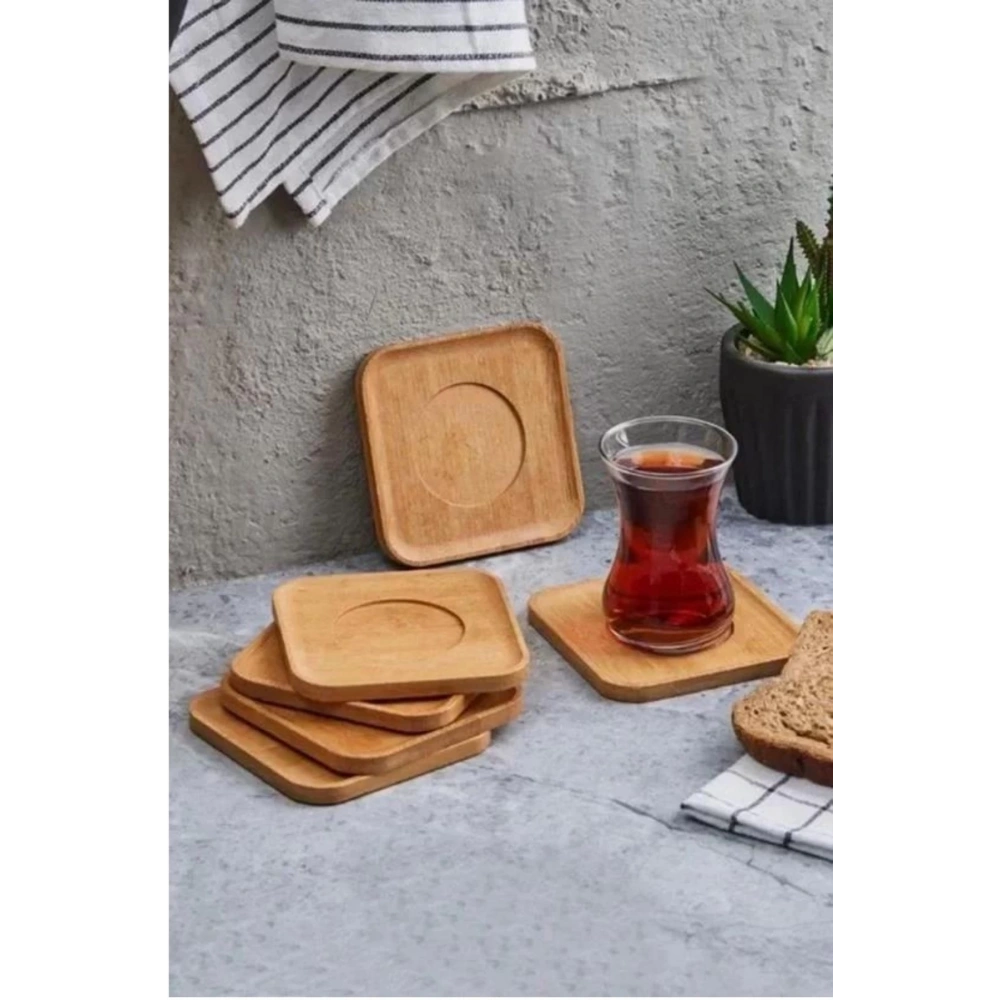 Mien Men370 Kare Bambu Çay Tabağı 6lı