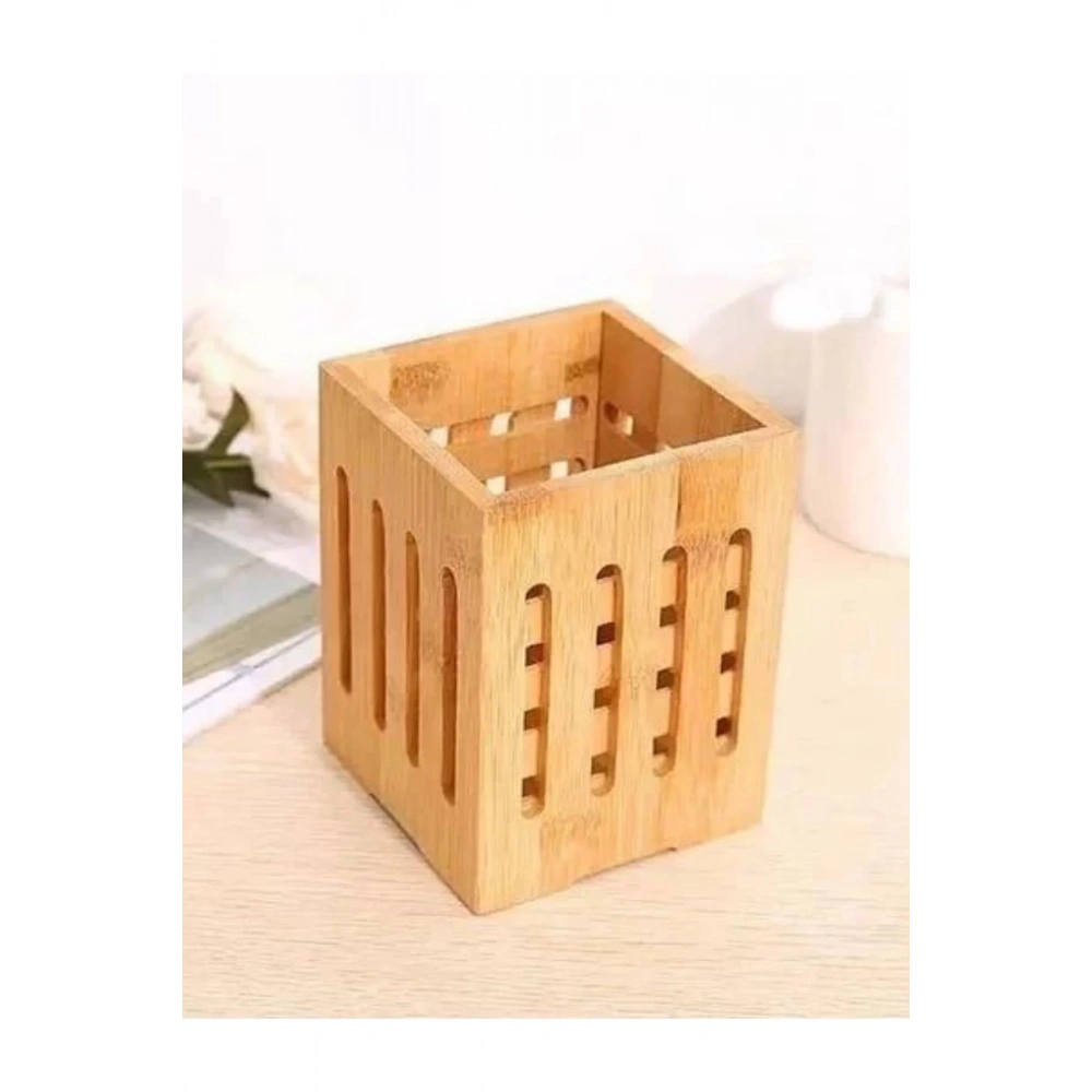 Mien Men664 Bambu Dikdörtgen Delikli Dik Kaşıklık 10x14 Cm
