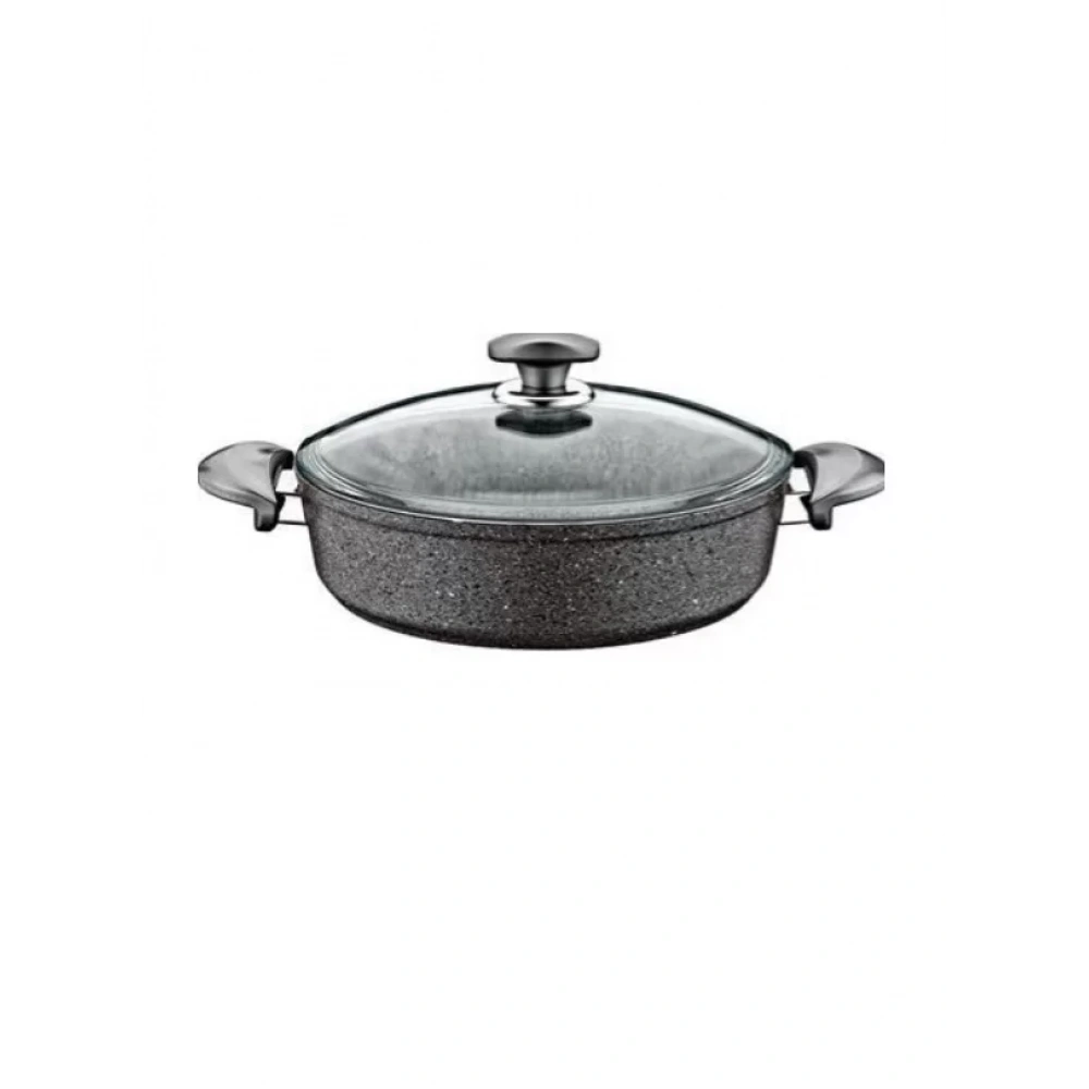Oms Om Gr200 Granit Gri Kısa Tencere 22 Cm