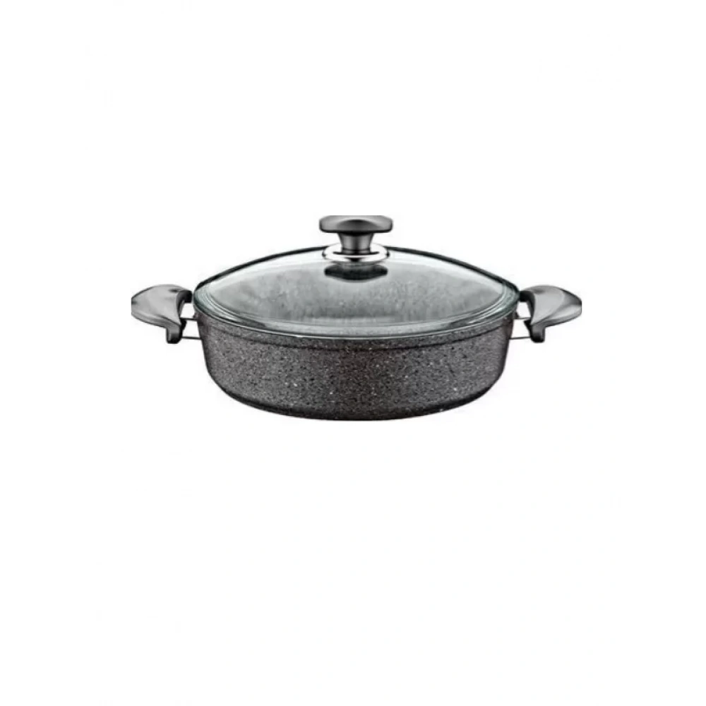 Oms Om Gr202 Granit Gri Kısa Tencere 26 Cm