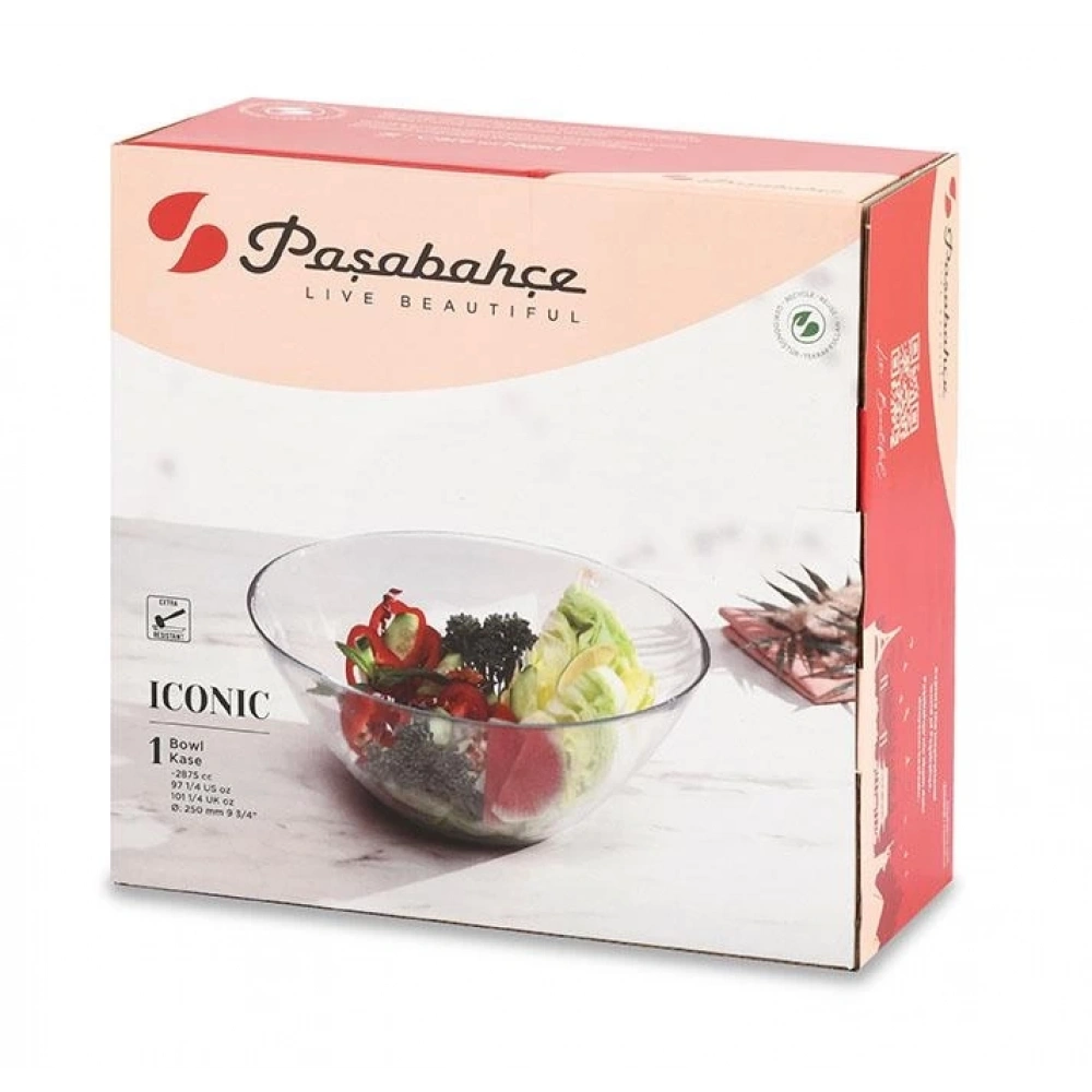 Paşabahçe 10697 Iconic Cam Salata Kasesi 2950 Cc 25 Cm