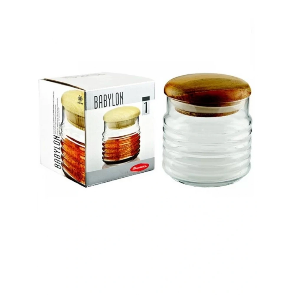 Paşabahçe 43163 Babylon Ahşap Kapaklı Kavanoz 630 Cc 9..8x9.4 Cm