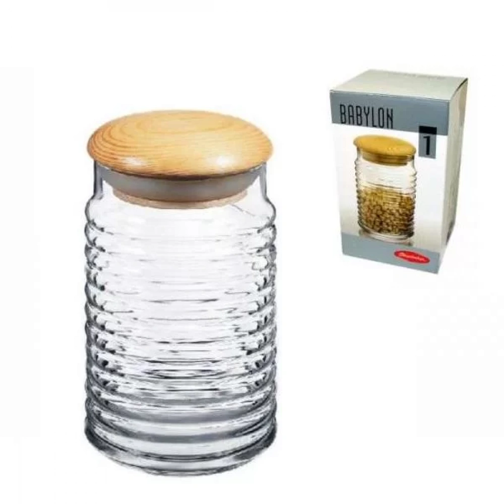 Paşabahçe 43173 Babylon Ahşap Kapaklı Kavanoz 1120 Cc