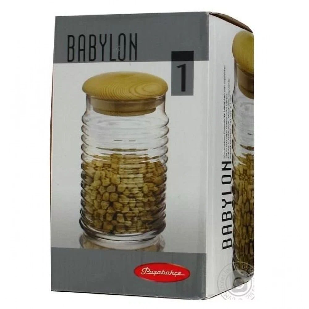 Paşabahçe 43173 Babylon Ahşap Kapaklı Kavanoz 1120 Cc