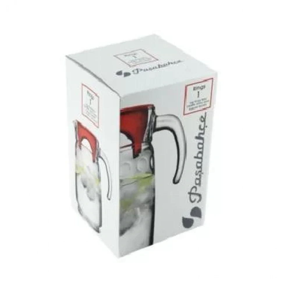 Paşabahçe 43794 Rings Kırmızı Kapaklı Cam Sürahi 1700 Cc